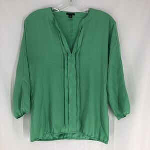 Ann Taylor Factory Kelly Green V-Neck Dolman Blouse